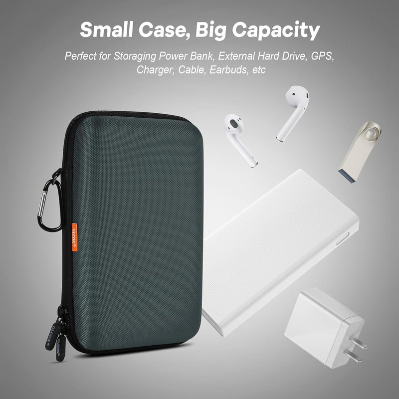 GLCON Shockproof Hard Shell Case - Large Electronic Organizer Carrying Case for External Hard Drive, Power Bank, Charger, Battery, GPS, Cell Phone - Portable Storage Pouch Bag Travel Case - Grey Blue - Image 5